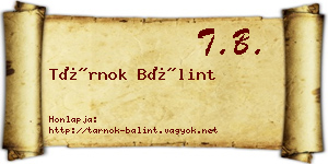 Tárnok Bálint névjegykártya