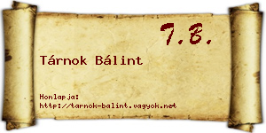 Tárnok Bálint névjegykártya