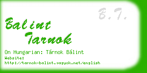 balint tarnok business card
